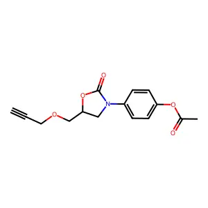 2-Oxazolidinone, 3-(4-hydroxyphenyl)-5-(2-propynyloxymethyl)-, acetate structure