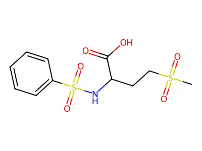 2-Benzenesulfonamido-4-methanesulfonylbutanoic acid structure