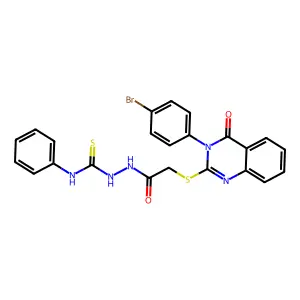 2-({[3-(4-bromophenyl)-4-oxo-3,4-dihydroquinazolin-2-yl]sulfanyl}acetyl)-N-phenylhydrazinecarbothioamide structure