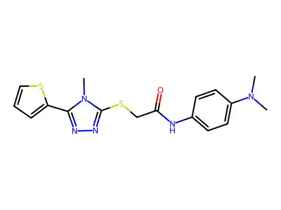 N-[4-(dimethylamino)phenyl]-2-{[4-methyl-5-(thiophen-2-yl)-4H-1,2,4-triazol-3-yl]sulfanyl}acetamide structure