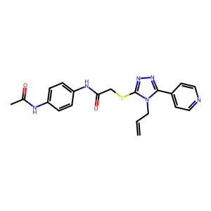 N-[4-(acetylamino)phenyl]-2-{[4-(prop-2-en-1-yl)-5-(pyridin-4-yl)-4H-1,2,4-triazol-3-yl]sulfanyl}acetamide structure