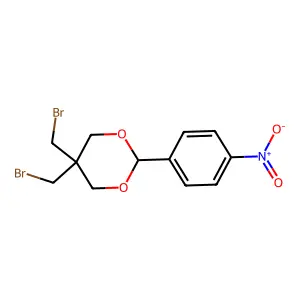 5,5-Bis(bromomethyl)-2-(4-nitrophenyl)-1,3-dioxane structure