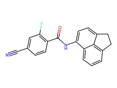 4-cyano-N-(1,2-dihydroacenaphthylen-5-yl)-2-fluorobenzamide structure