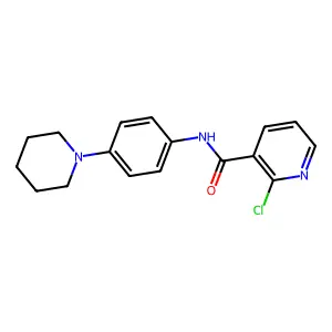 2-chloro-N-(4-piperidinophenyl)nicotinamide structure