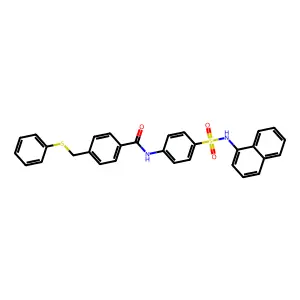 N-{4-[(1-naphthylamino)sulfonyl]phenyl}-4-[(phenylsulfanyl)methyl]benzamide structure