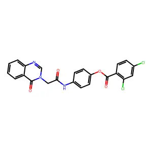4-{[(4-oxoquinazolin-3(4H)-yl)acetyl]amino}phenyl 2,4-dichlorobenzoate structure
