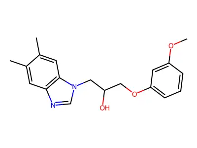 1-(5,6-dimethyl-1H-benzimidazol-1-yl)-3-(3-methoxyphenoxy)propan-2-ol structure