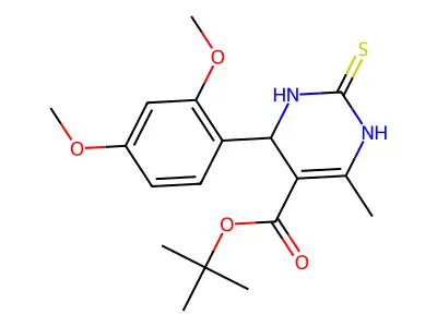 tert-butyl 4-(2,4-dimethoxyphenyl)-6-methyl-2-sulfanylidene-3,4-dihydro-1H-pyrimidine-5-carboxylate structure