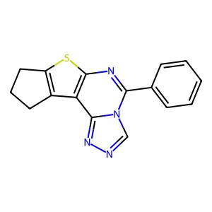 5-phenyl-9,10-dihydro-8H-cyclopenta[4,5]thieno[3,2-e][1,2,4]triazolo[4,3-c]pyrimidine structure