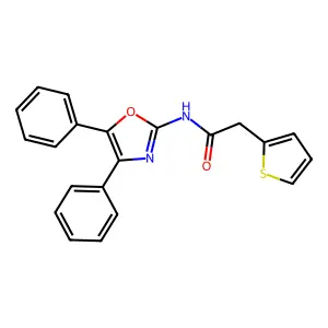 N-(4,5-diphenyl-1,3-oxazol-2-yl)-2-(thiophen-2-yl)acetamide structure