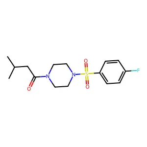 1-[4-(4-Fluorophenyl)sulfonylpiperazin-1-yl]-3-methylbutan-1-one structure