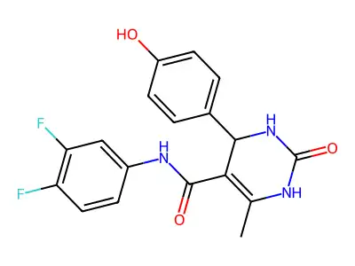 N-(3,4-difluorophenyl)-4-(4-hydroxyphenyl)-6-methyl-2-oxo-3,4-dihydro-1H-pyrimidine-5-carboxamide structure