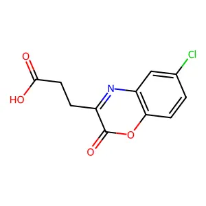 3-(6-chloro-2-oxo-2H-1,4-benzoxazin-3-yl)propanoic acid structure