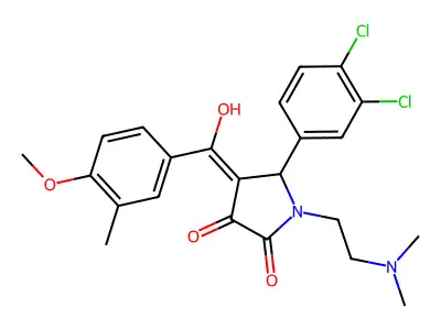 5-(3,4-dichlorophenyl)-1-(2-dimethylaminoethyl)-4-[hydroxy-(4-methoxy-3-methylphenyl)methylidene]pyrrolidine-2,3-dione structure