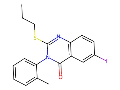 6-Iodo-3-(2-methylphenyl)-2-propylsulfanylquinazolin-4-one structure