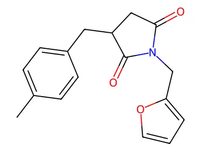1-(2-Furanylmethyl)-3-[(4-methylphenyl)methyl]pyrrolidine-2,5-dione structure