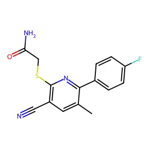 2-[3-Cyano-6-(4-fluorophenyl)-5-methylpyridin-2-yl]sulfanylacetamide structure