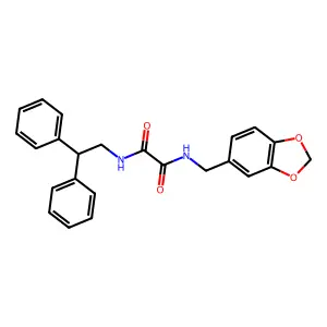 N-(1,3-benzodioxol-5-ylmethyl)-N'-(2,2-diphenylethyl)oxamide structure