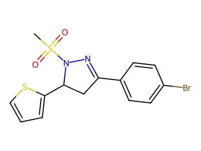 3-(4-bromophenyl)-1-(methylsulfonyl)-5-(2-thienyl)-4,5-dihydro-1H-pyrazole structure