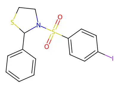3-((4-Iodophenyl)sulfonyl)-2-phenylthiazolidine structure