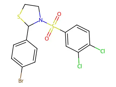 2-(4-Bromophenyl)-3-(3,4-dichlorophenyl)sulfonyl-1,3-thiazolidine structure