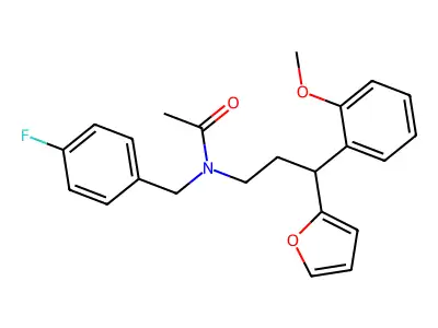 N-[(4-fluorophenyl)methyl]-N-[3-(furan-2-yl)-3-(2-methoxyphenyl)propyl]acetamide structure