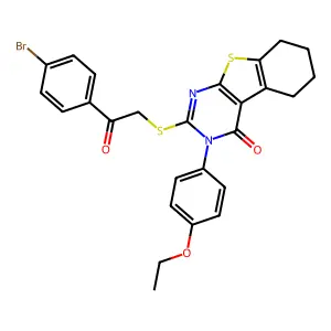 2-{[2-(4-bromophenyl)-2-oxoethyl]sulfanyl}-3-(4-ethoxyphenyl)-5,6,7,8-tetrahydro[1]benzothieno[2,3-d]pyrimidin-4(3H)-one structure