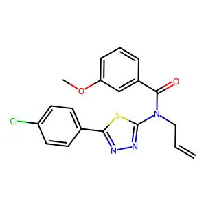 N~1~-allyl-N~1~-[5-(4-chlorophenyl)-1,3,4-thiadiazol-2-yl]-3-methoxybenzamide structure
