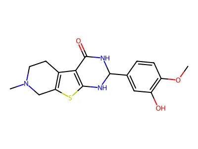 2-Methoxy-5-(11-methyl-3-oxo-8-thia-4,6-diaza-11-azoniatricyclo[7.4.0.02,7]trideca-1(9),2(7)-dien-5-yl)phenolate structure