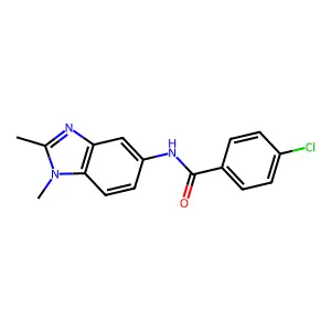 4-chloro-N-(1,2-dimethyl-5-benzimidazolyl)benzamide structure