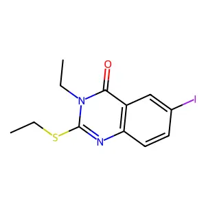 3-Ethyl-2-ethylsulfanyl-6-iodoquinazolin-4-one structure