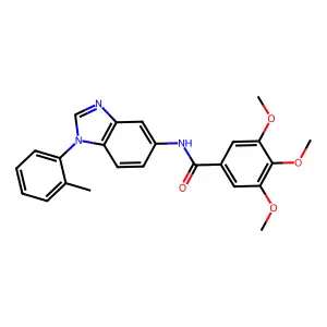 3,4,5-trimethoxy-N-[1-(2-methylphenyl)benzimidazol-5-yl]benzamide structure