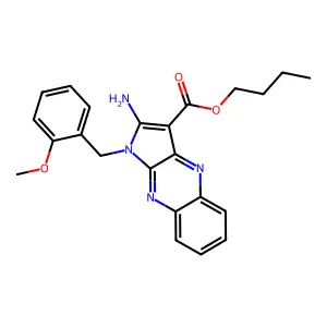 Butyl 2-amino-1-(2-methoxybenzyl)-1H-pyrrolo(2,3-B)quinoxaline-3-carboxylate structure