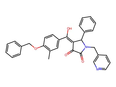 4-[4-(benzyloxy)-3-methylbenzoyl]-3-hydroxy-5-phenyl-1-[(pyridin-3-yl)methyl]-2,5-dihydro-1H-pyrrol-2-one structure