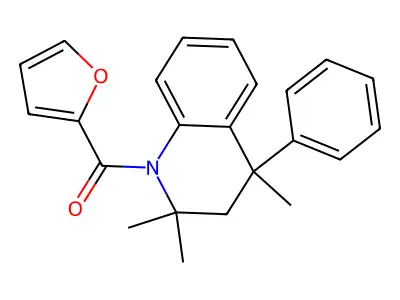 Furan-2-yl-(2,2,4-trimethyl-4-phenyl-3,4-dihydro-2H-quinolin-1-yl)-methanone structure