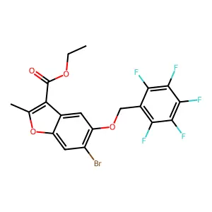 ethyl 6-bromo-2-methyl-5-[(2,3,4,5,6-pentafluorophenyl)methoxy]-1-benzofuran-3-carboxylate structure