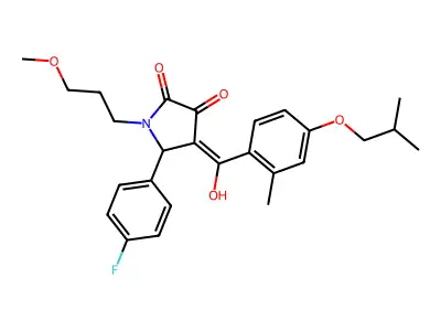 5-(4-fluorophenyl)-3-hydroxy-1-(3-methoxypropyl)-4-[2-methyl-4-(2-methylpropoxy)benzoyl]-2,5-dihydro-1H-pyrrol-2-one structure