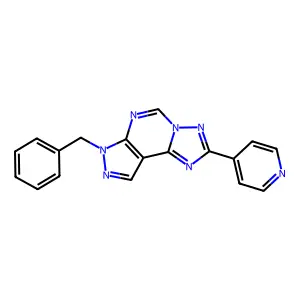 7-benzyl-2-(pyridin-4-yl)-7H-pyrazolo[4,3-e][1,2,4]triazolo[1,5-c]pyrimidine structure