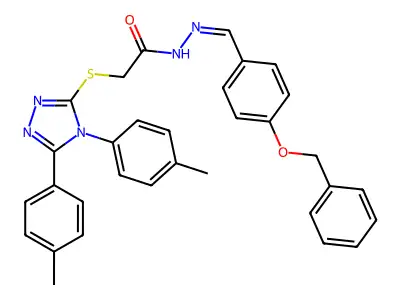 N'-{(E)-[4-(benzyloxy)phenyl]methylidene}-2-{[4,5-bis(4-methylphenyl)-4H-1,2,4-triazol-3-yl]thio}acetohydrazide structure