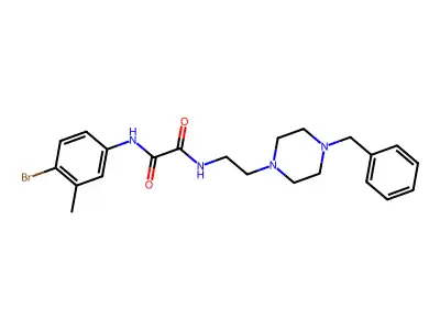 N-[2-(4-benzylpiperazin-1-yl)ethyl]-N'-(4-bromo-3-methylphenyl)oxamide structure