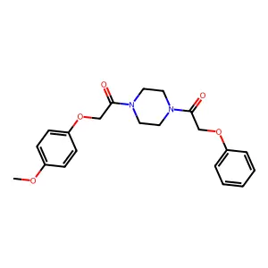 1-[(4-Methoxyphenoxy)acetyl]-4-(phenoxyacetyl)piperazine structure