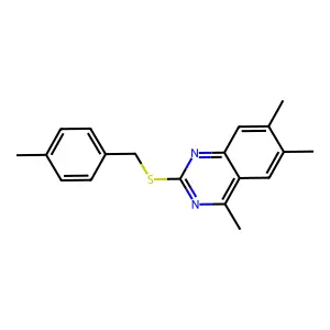 4,6,7-Trimethyl-2-[(4-methylbenzyl)sulfanyl]quinazoline structure
