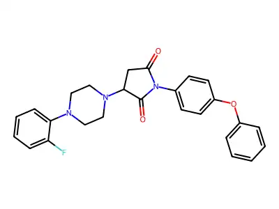 3-[4-(2-Fluorophenyl)piperazin-1-yl]-1-(4-phenoxyphenyl)pyrrolidine-2,5-dione structure