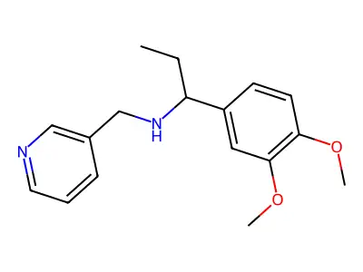 1-(3,4-dimethoxyphenyl)-N-(pyridin-3-ylmethyl)propan-1-amine structure