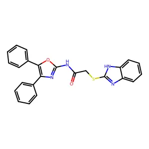 2-(1H-benzimidazol-2-ylsulfanyl)-N-(4,5-diphenyl-1,3-oxazol-2-yl)acetamide structure