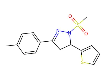 5-(4-Methylphenyl)-2-methylsulfonyl-3-thiophen-2-yl-3,4-dihydropyrazole structure