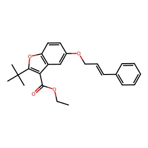 ethyl 2-tert-butyl-5-{[(2E)-3-phenylprop-2-en-1-yl]oxy}-1-benzofuran-3-carboxylate structure