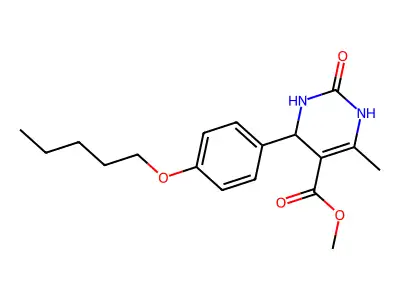 methyl 6-methyl-2-oxo-4-[4-(pentyloxy)phenyl]-1,2,3,4-tetrahydropyrimidine-5-carboxylate structure