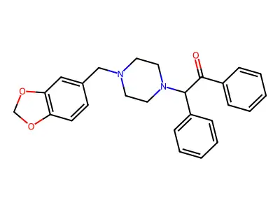 2-[4-(1,3-Benzodioxol-5-ylmethyl)piperazin-1-yl]-1,2-diphenylethanone structure