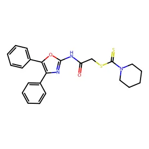 2-[(4,5-Diphenyl-1,3-oxazol-2-yl)amino]-2-oxoethyl 1-piperidinecarbodithioate structure